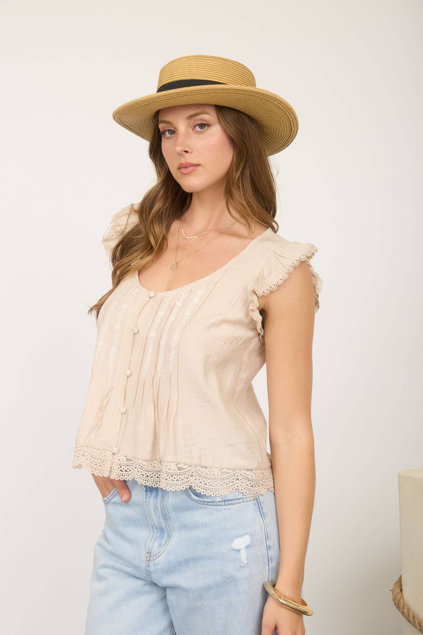 The Sadie Lace Flutter Top
