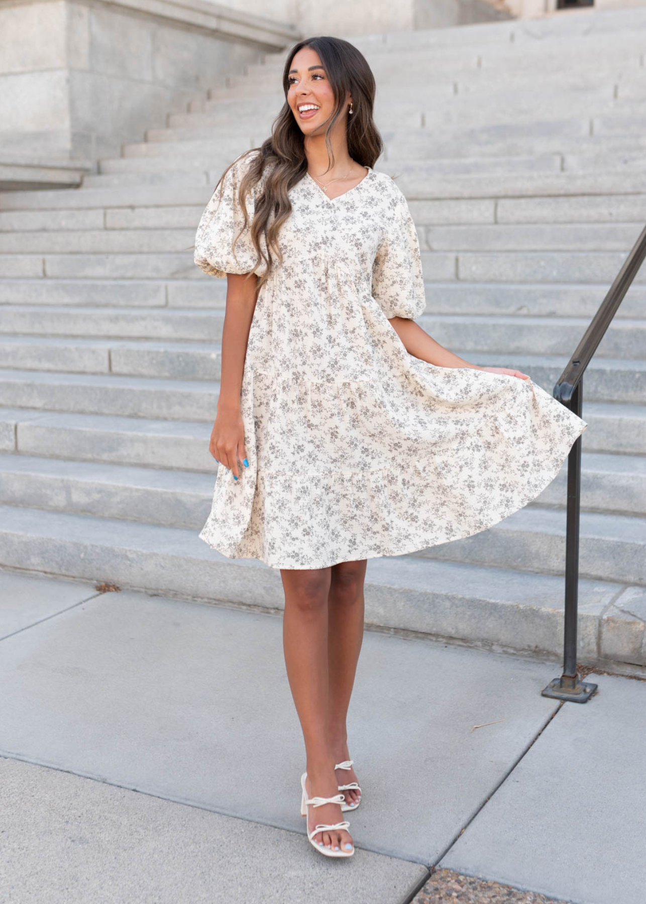 Remie Natural Floral Dress