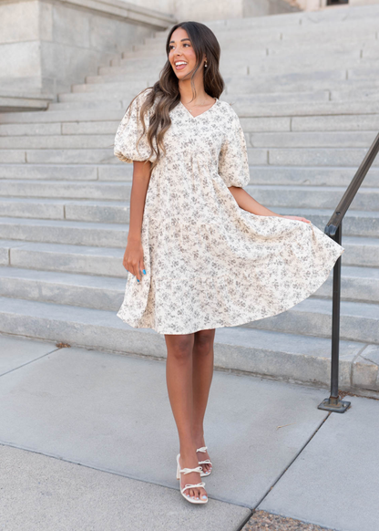 Remie Natural Floral Dress