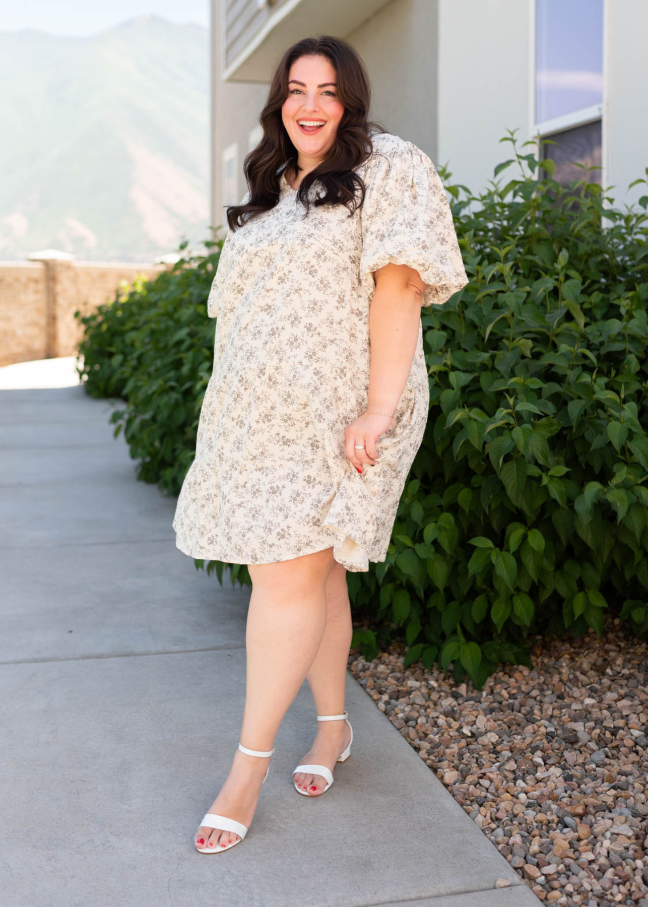 Remie Natural Floral Dress