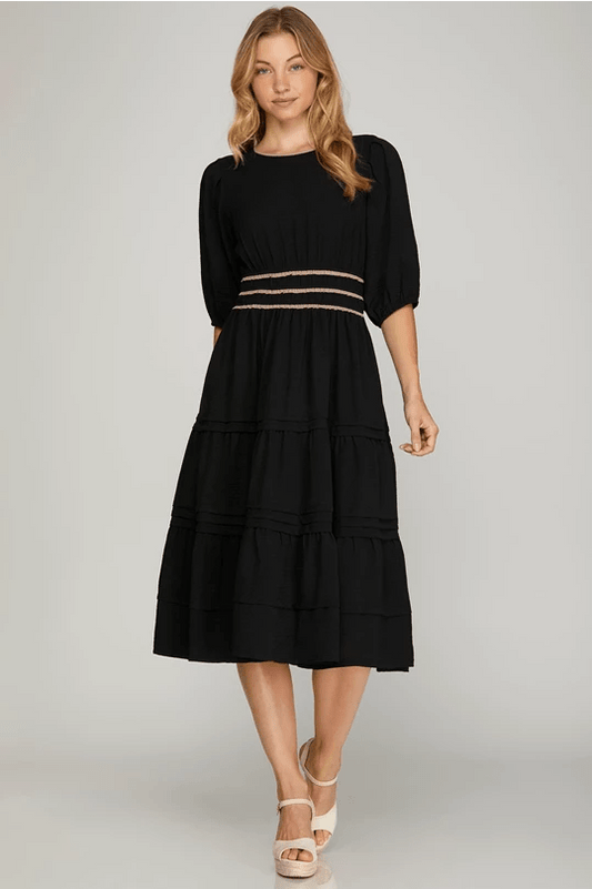 Elaina Tiered Midi Dress - Emma K Designs