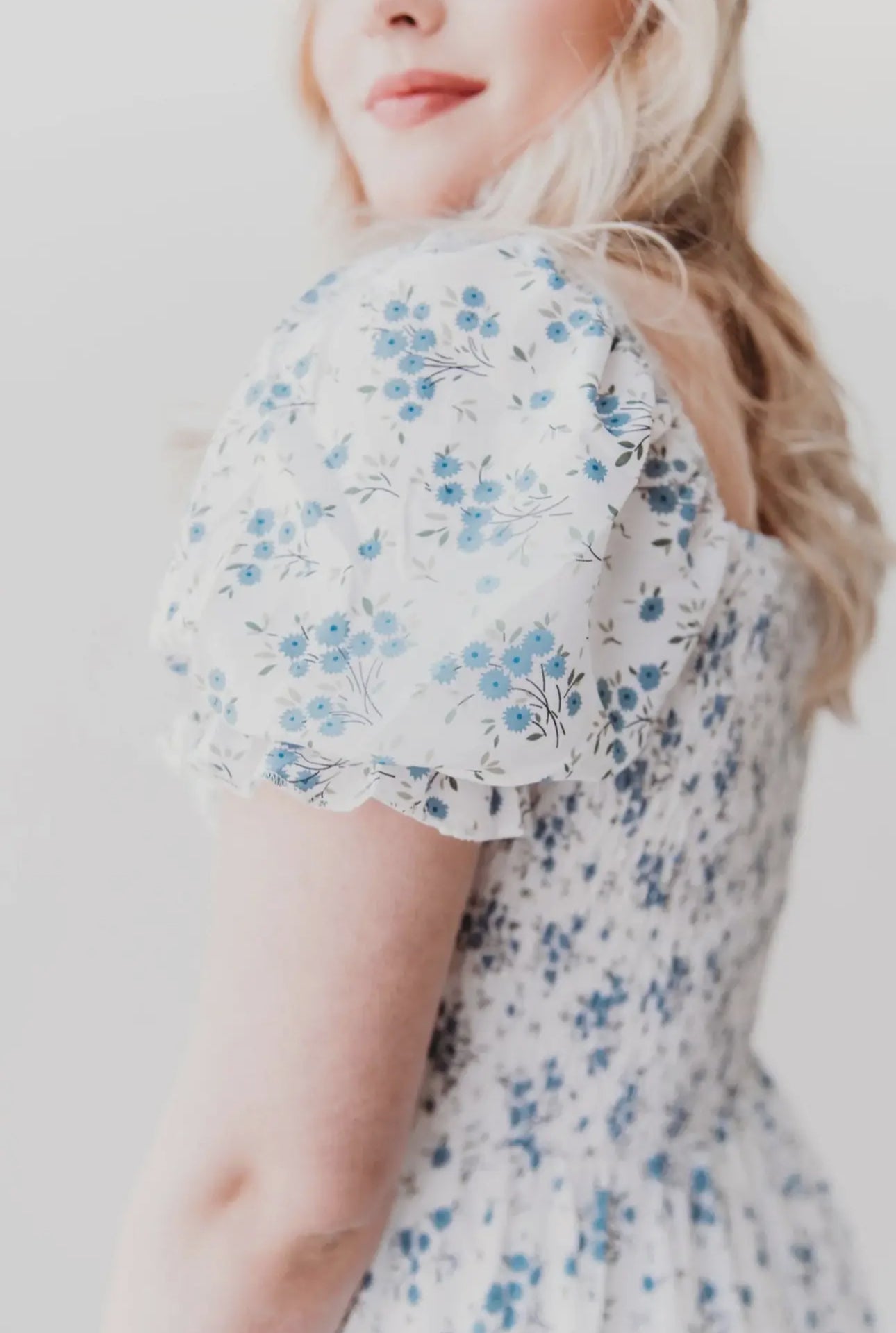 Ella Midi Blue Floral Dress - Emma K Designs