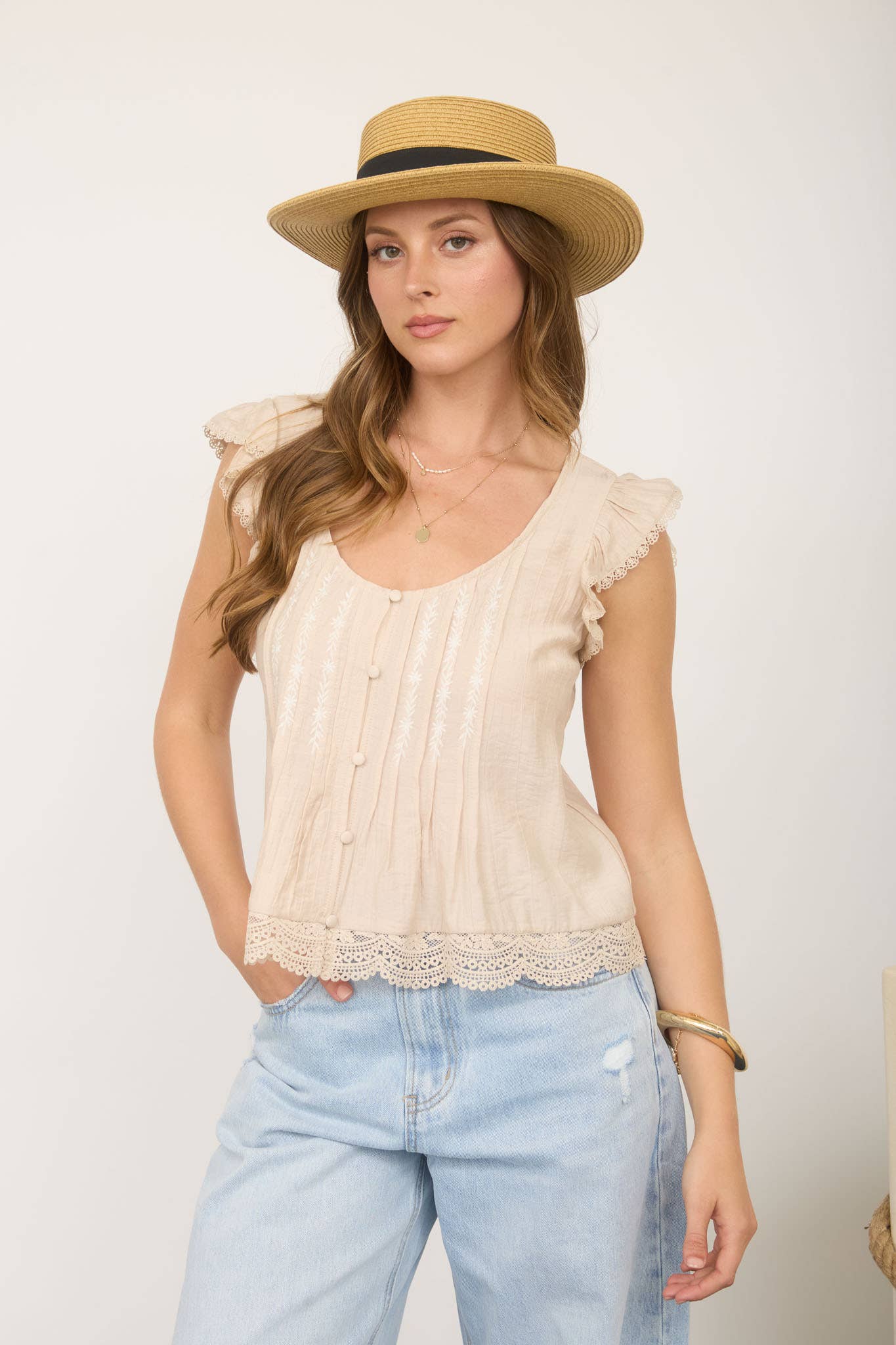 The Sadie Lace Flutter Top