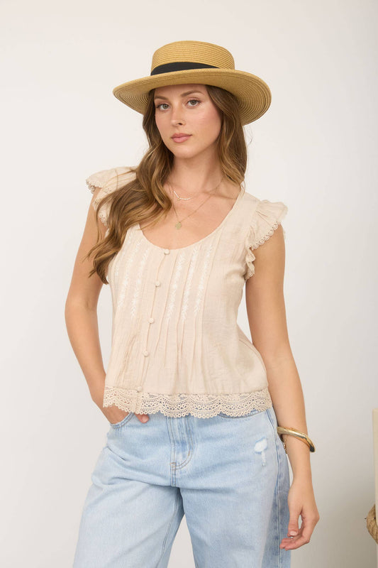 The Sadie Lace Flutter Top