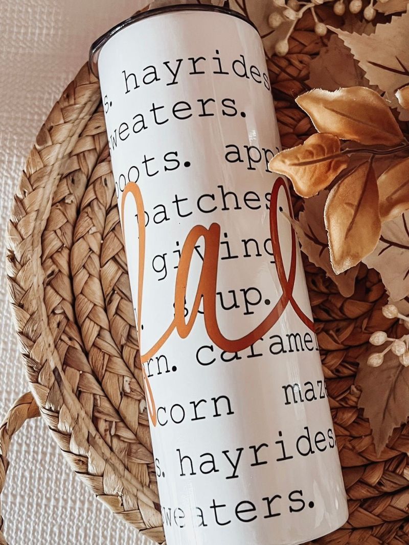 Fall 20oz Skinny Tumbler - Emma K Designs