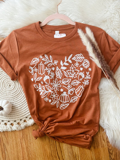 Fall Heart T-Shirt - Emma K Designs