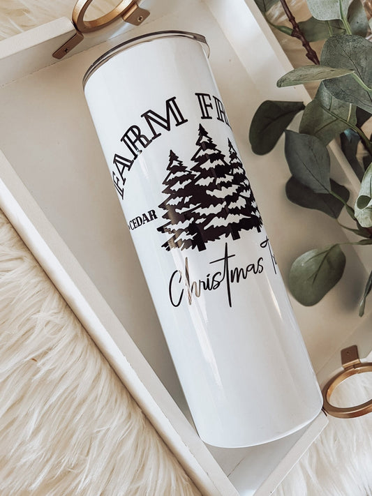 Farm Fresh Christmas Trees 20oz Skinny Tumbler - Emma K Designs