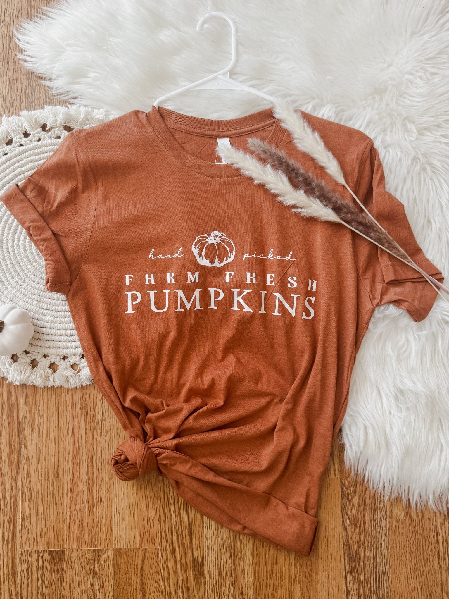 Farm Fresh Pumpkins (Orange) T-Shirt - Emma K Designs