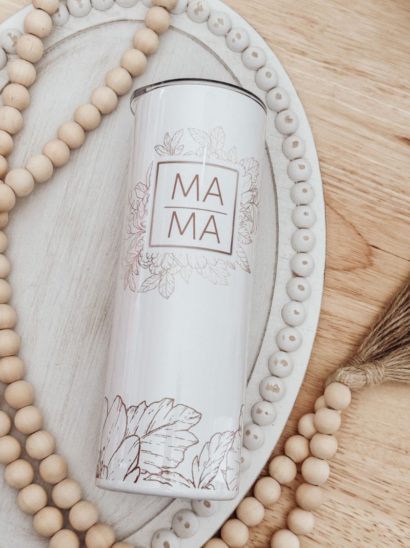 Floral Mama 20oz Skinny Tumbler - Emma K Designs