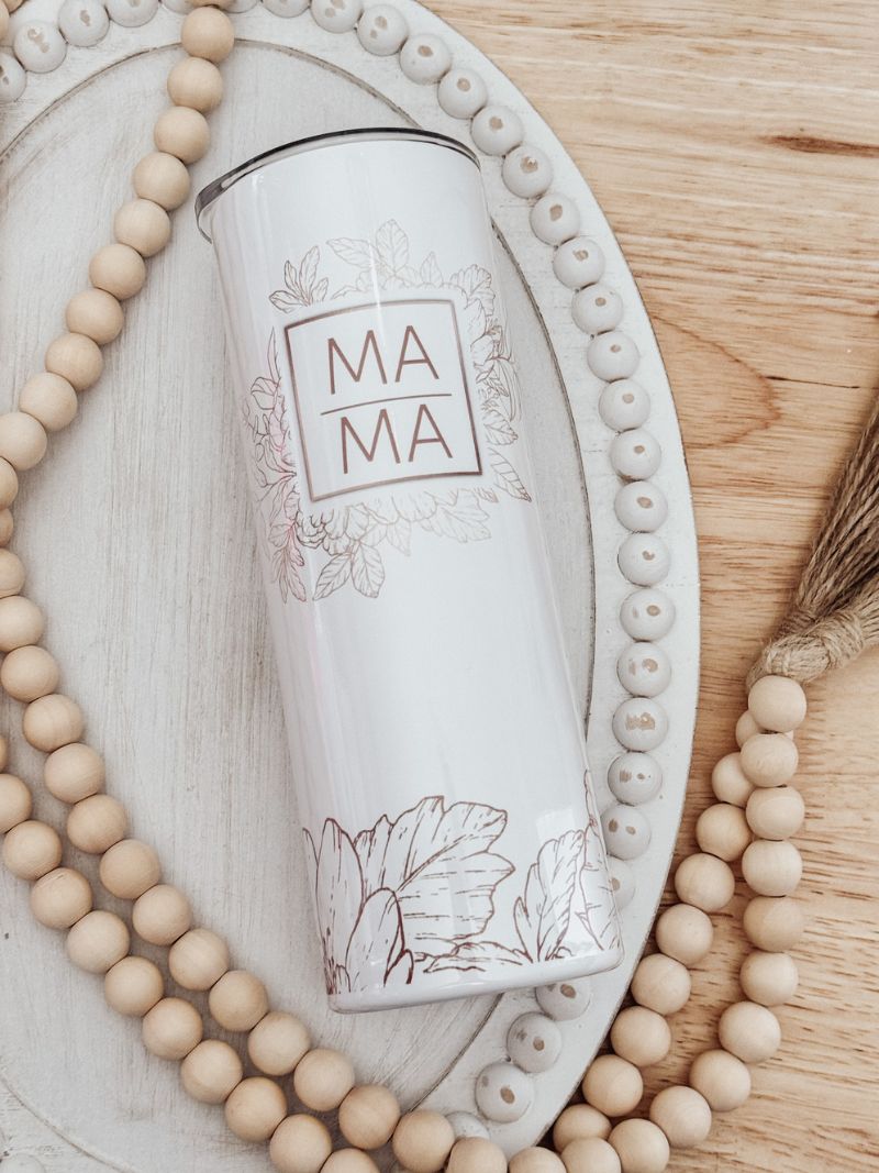 Floral Mama 20oz Skinny Tumbler - Emma K Designs