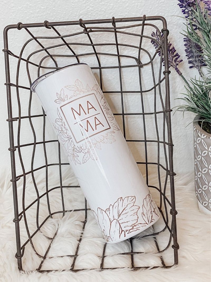 Floral Mama 20oz Skinny Tumbler - Emma K Designs