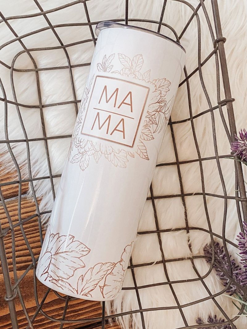 Floral Mama 20oz Skinny Tumbler - Emma K Designs