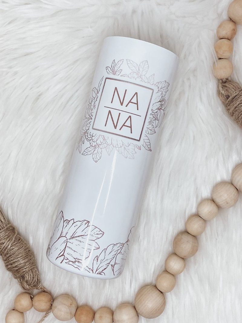 Floral Nana 20oz Skinny Tumbler - Emma K Designs