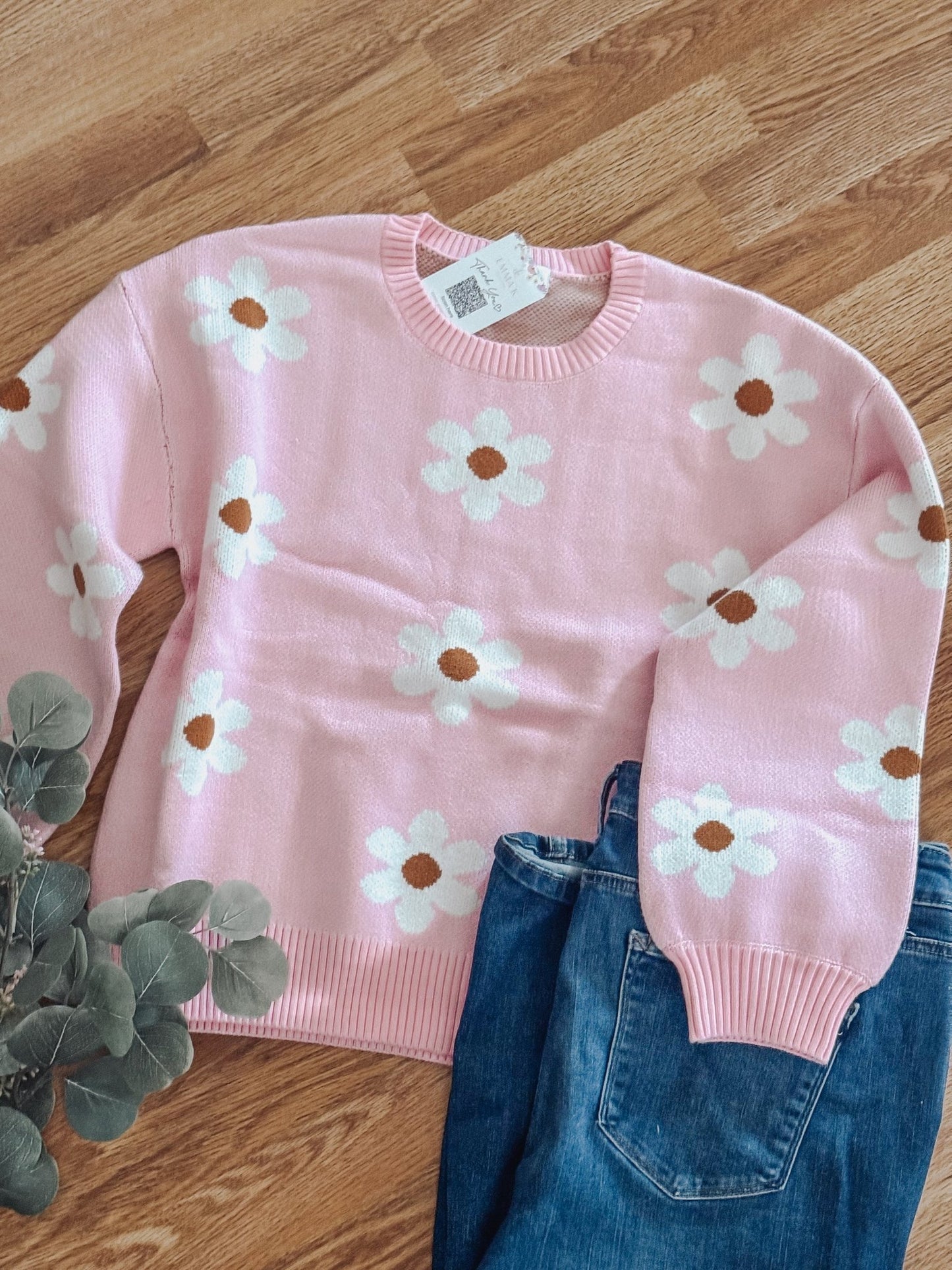 Flower Knit Sweater - Emma K Designs