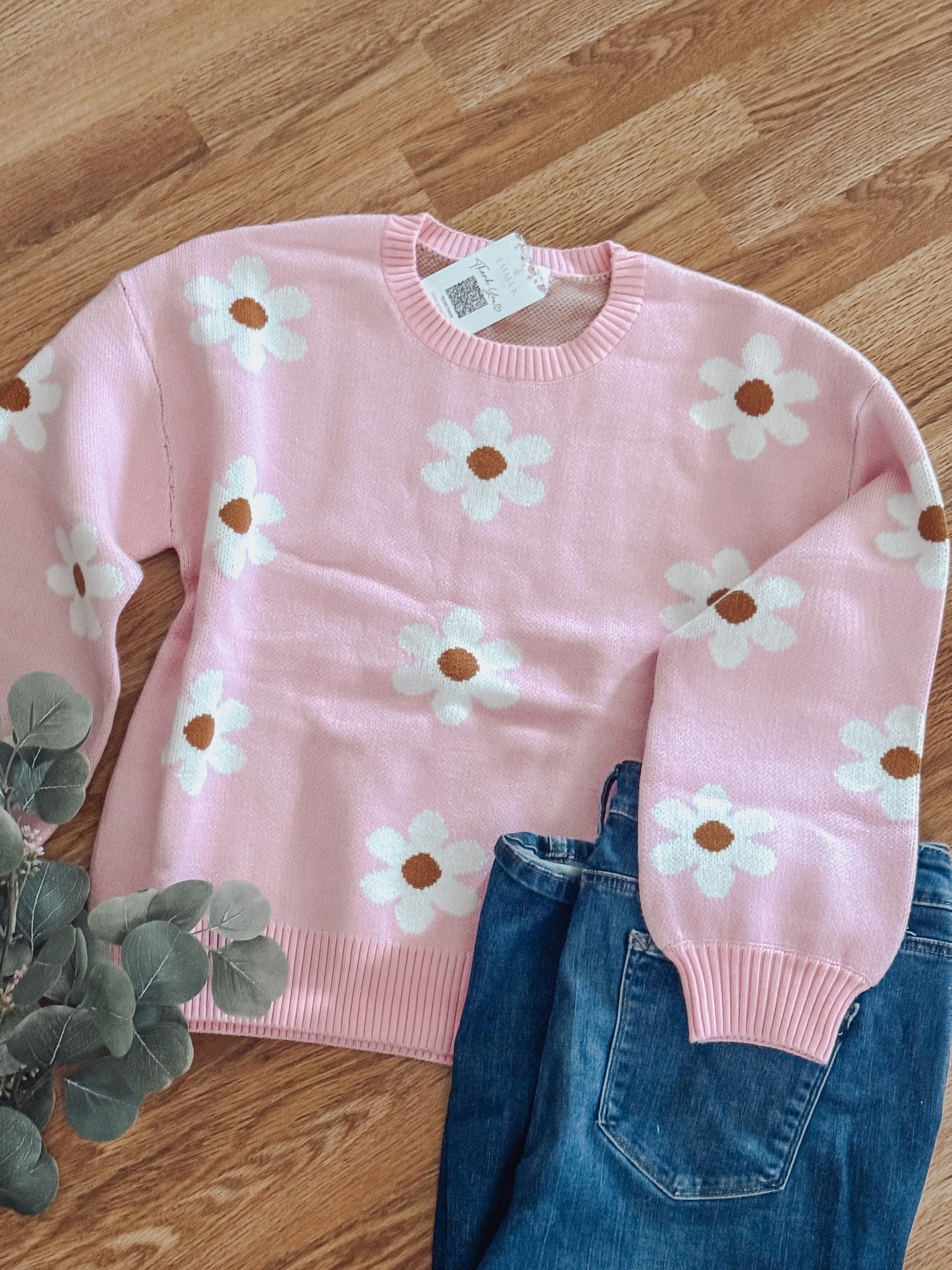 Flower Knit Sweater - Emma K Designs