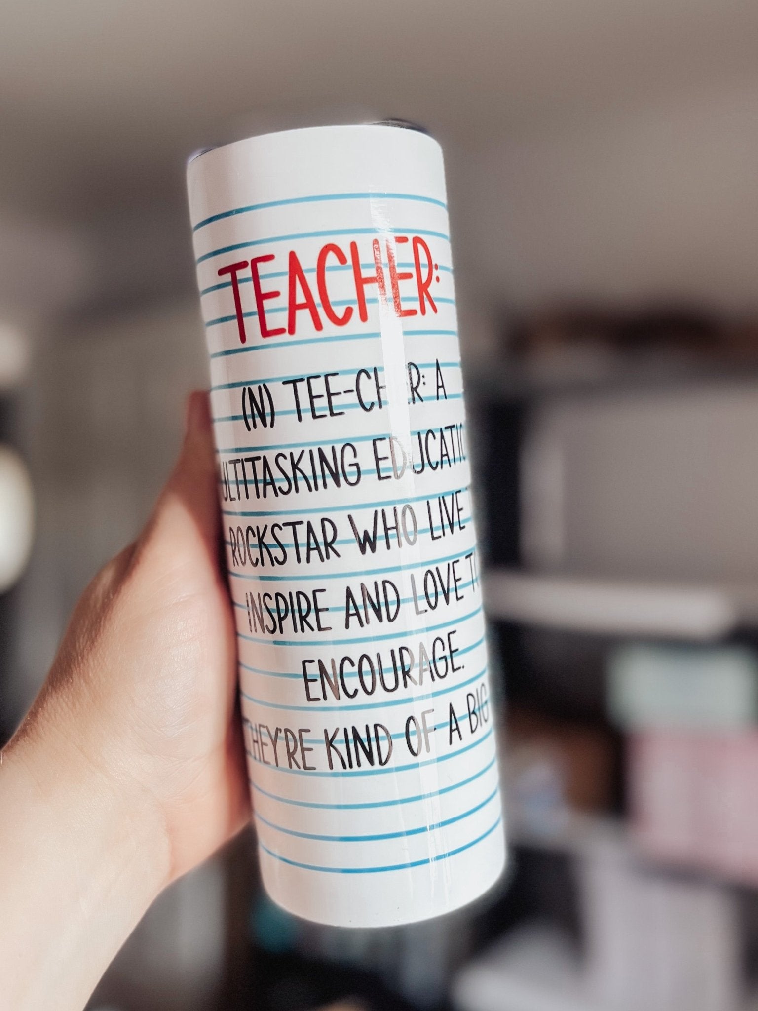 Notebook Teacher 20oz Skinny Tumbler - Emma K Designs