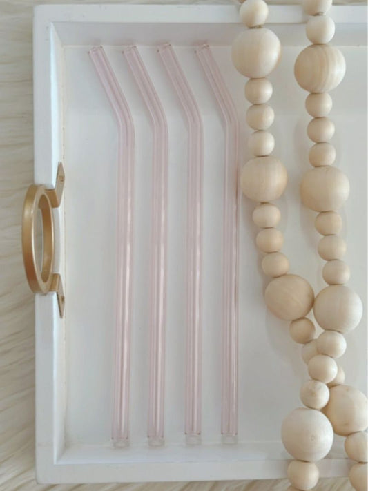 Pink Bent Glass Straw - Emma K Designs