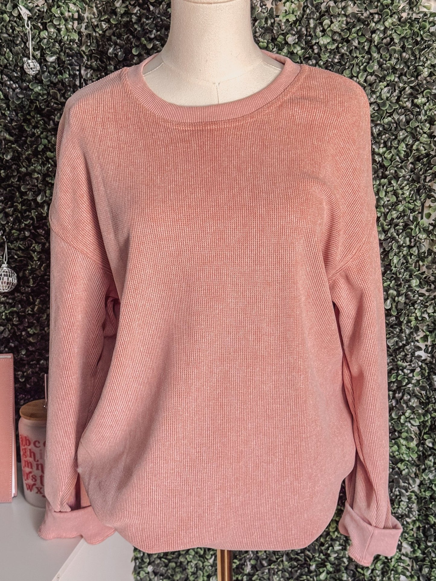 Ribbed Knit Sweatshirt - Emma K Designs