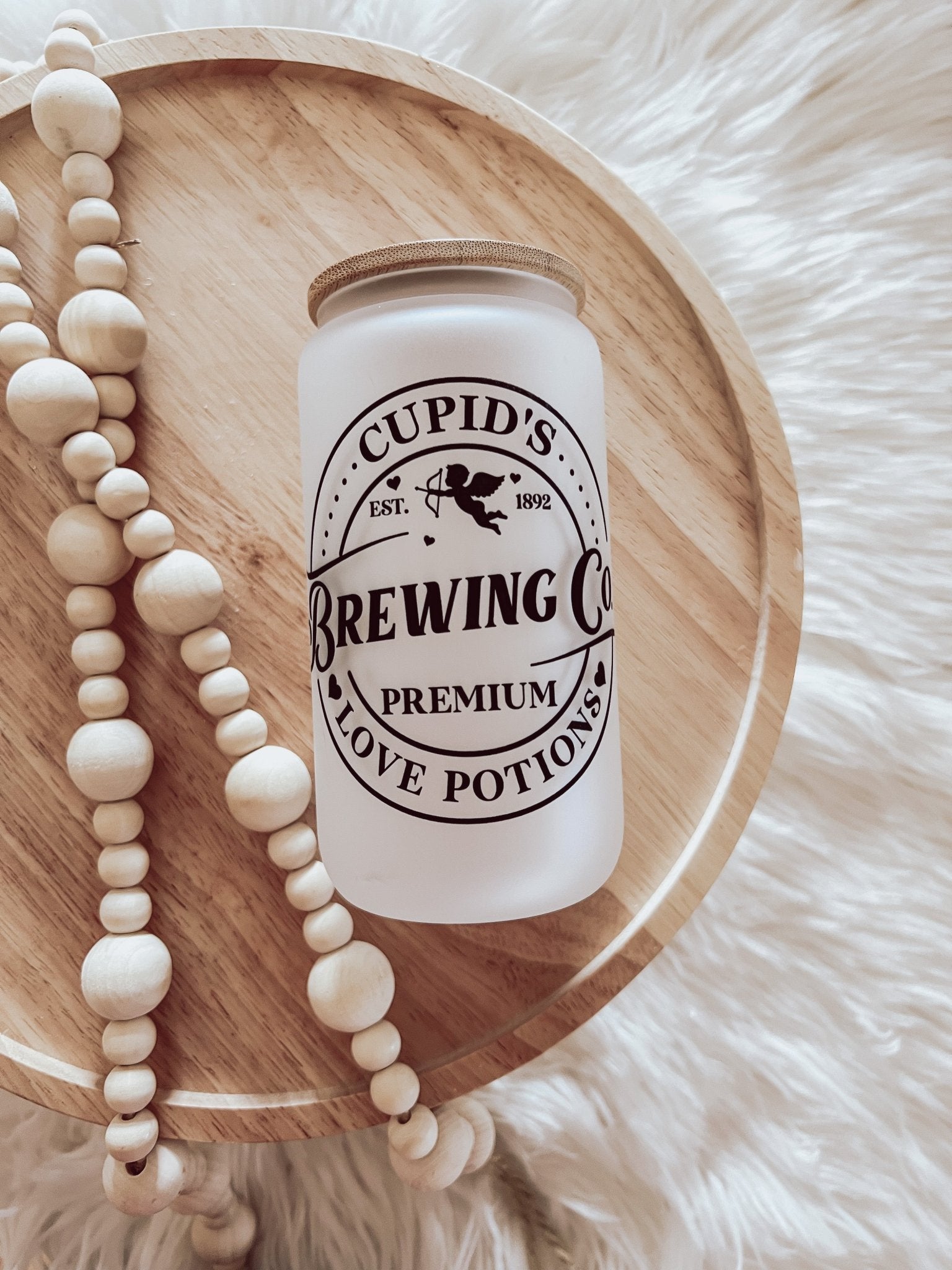 Cupids Brewing Co. Frosted 16 oz Glass Beer Can Cup - Emma K Designs